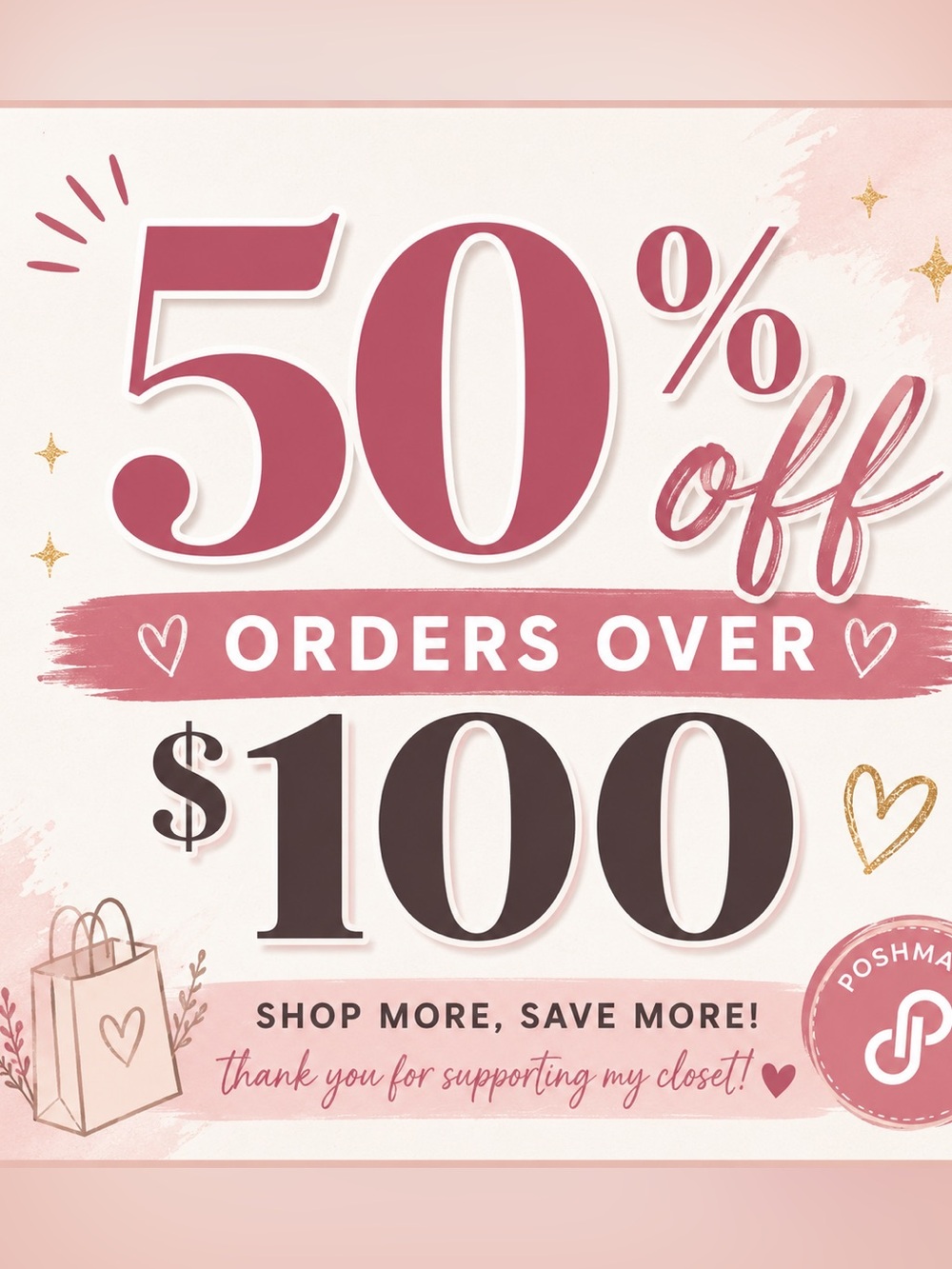 50% Off Orders Over $100